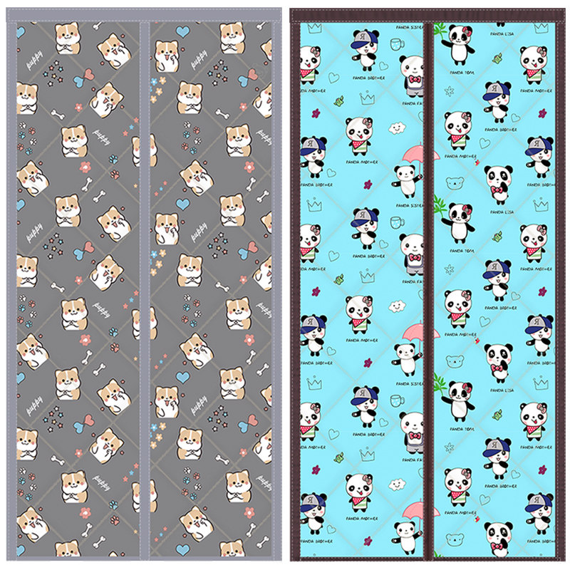 Winter Cotton Door Curtain Thickening Home Warm Windproof Insulated Air Conditioning Wind Shield Anti-Chill Self-Suction Partition Hanging Curtain Free Of Punch