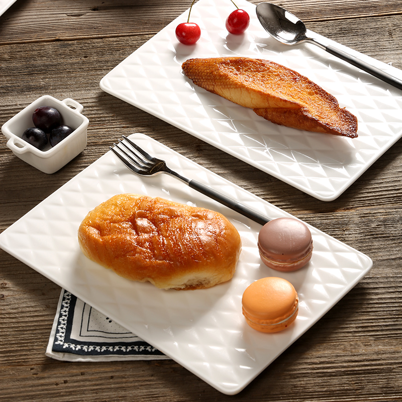 Jiayi Kitchen Linking Japanese Creative snack disk pizza plate pallet cake flat plate ceramic bread disk fruit disk