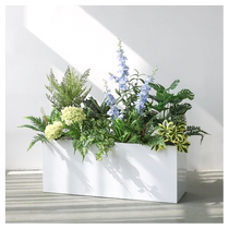 Simulated fake green plant landscaping high-end light luxury landscape combination indoor bionic plant planter box window decoration ornaments