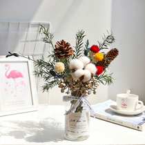 ins mini small dried flower bouquet immortalized starry cotton real home decoration diy materials pine cone decoration living room