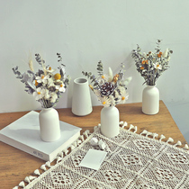 Eternal dried flowers Real flowers Air-dried natural bouquet Wheat ear decoration Lucky Eucalyptus leaf living room decoration Light luxury decoration