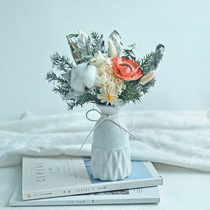 Eternal dried flowers True flowers Natural air dried bouquets Reed branches Pine cones ears of wheat Home decoration Lucky living room decoration