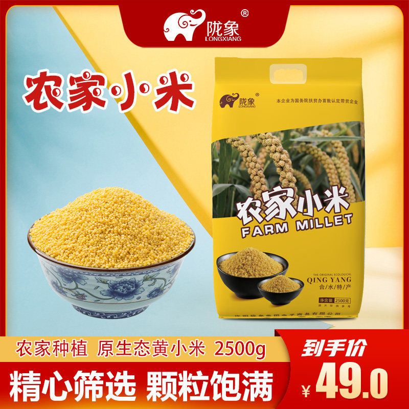 Gansu Hehui County Loess Plateau Yellow millet 2 5kg Bagged New Rice 5 Valley Miscellaneous Grain Cereals Porridge Red Valley Rice 5 Cati