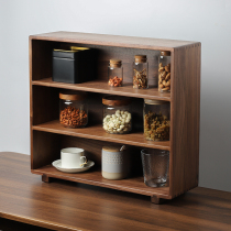 Walnut Wooden Next Cabinet Chinese Simple Solid Wood Kitchen Locker Bowl Cabinet Household Cup Desktop Accessories