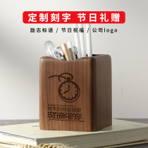 Wooden pen-brush custom engraving printed logo office student desktop children girl creative fashion cute