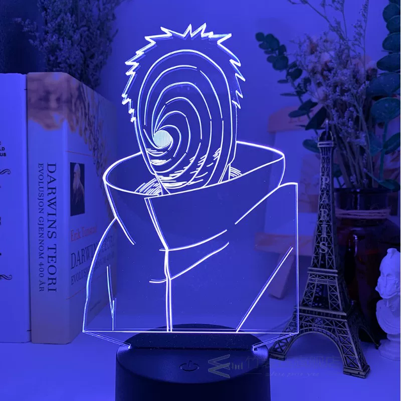 Фигура Наруто Аниме Утиха Обито светодиодная 3D ночной светильник LED