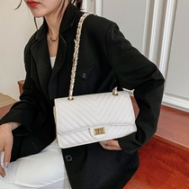 法式女包2022夏季新款时尚ins手提单肩包菱格链条小方包斜挎包包