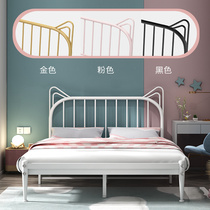 Bed modern simple European style Net red bedroom girl princess bed iron bed ins high end thick Nordic