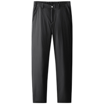 Winter simple thickened white duck down outdoor waterproof thick warm outer wear mens slim straight casual down pants for men