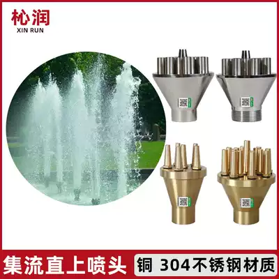Collecting straight-up nozzle All copper stainless steel direct water landscape landscape fountain courtyard rockery square pool water spray head