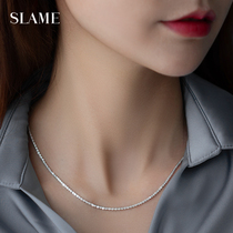 Sparkling necklace female summer 925 sterling silver cold wind light luxury simple single chain choker 2021 New