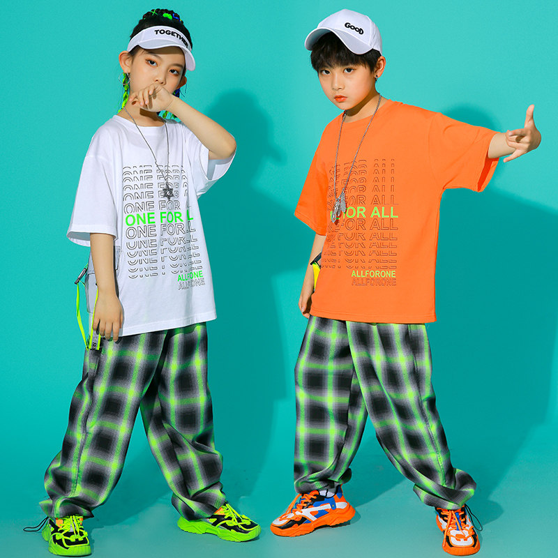 Children's performance clothing hip-hop street dance children's suits boys performance clothes primary school girls jazz dance tide brand