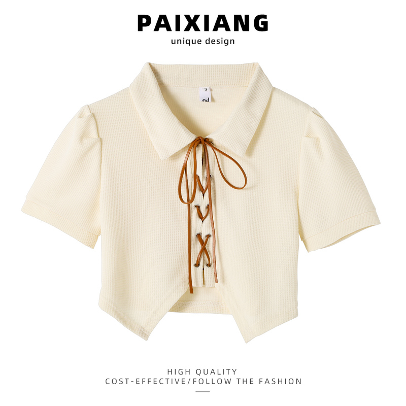 Paixiang/Summer Short-Sleeved Shirt for Women 2026 New French Style Age-Reducing College Style Short Inner Shirt