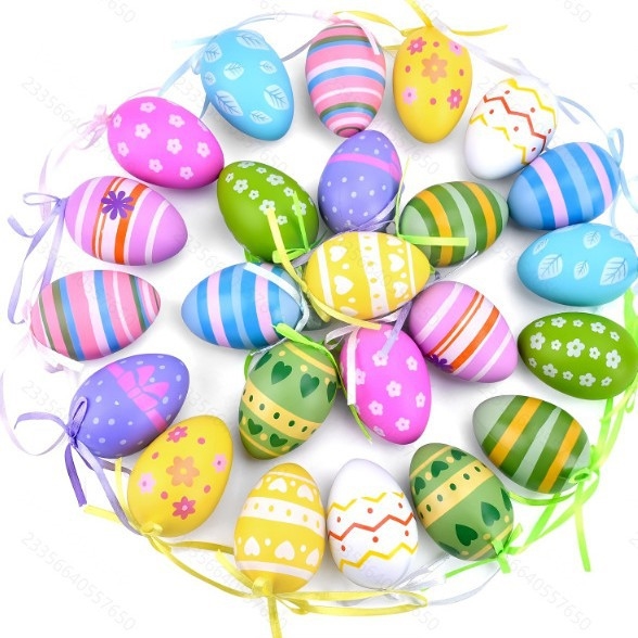 イースターエッグペンダント パーティーデコレーション用品 シミュレーションプラスチックエッグペンダント お祭りの雰囲気 小さなギフト