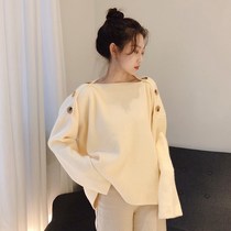 Autumn Korean version 2020 new lazy style design sense loose mid-length outer wear long-sleeved sweater sweater womens clothing