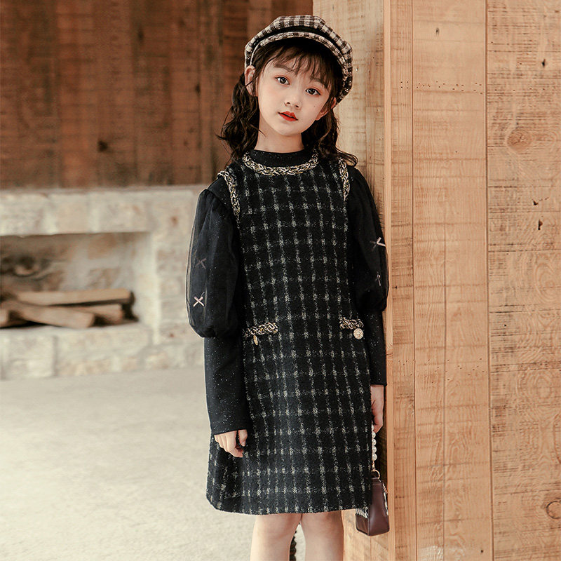 South Korean girl's Xiaoxiang Wind for Spring and Autumn Big Boy suit 2021 The new foreign pie autumn clothes CUHK children's two sets