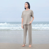 Мелкие брюки с короткими рукавами мокко 868T