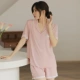 Туман розовый розовый [376t Женский стиль - Шорты с коротким рукавом кардиган - голая спящая ощущение]