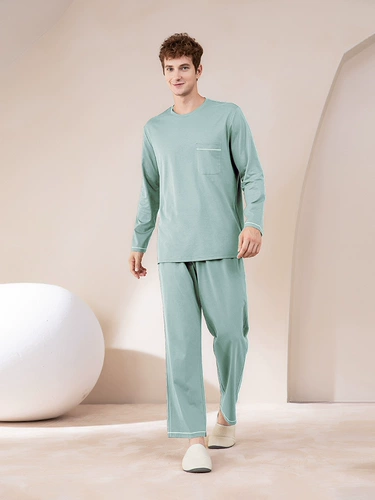 Осенняя пижама для влюбленных, зимний комплект, круглый воротник, большой размер