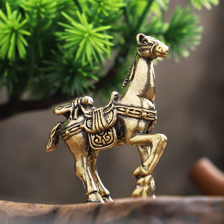Little bronze horse pendant immediately win the win immediately seal the brass key button copper micro-carving piece copper