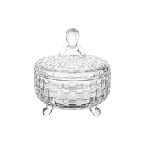 Transparent glass fruit plate high-looking European-style creative living room decorations lead-free candy plate snacks dried fruit fruit plate with lid