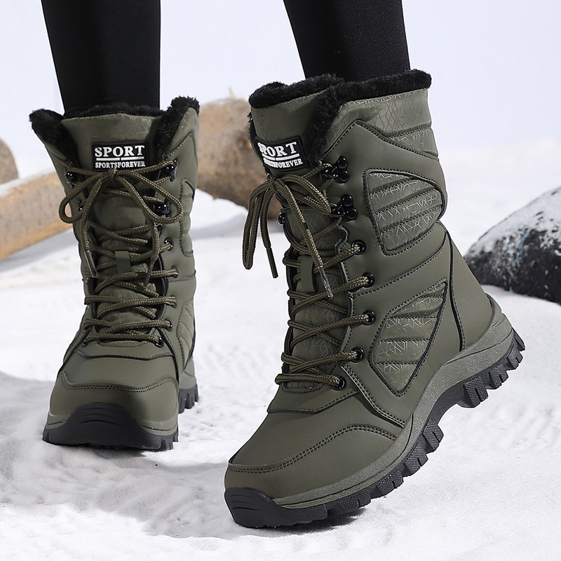 Women's Snow Boots for Minus 40 Degrees, Cold-Proof, Thick-Soled, Waterproof, Northeast Harbin Travel Cotton Shoes, Women's Winter Fleece-Lined and Thickened