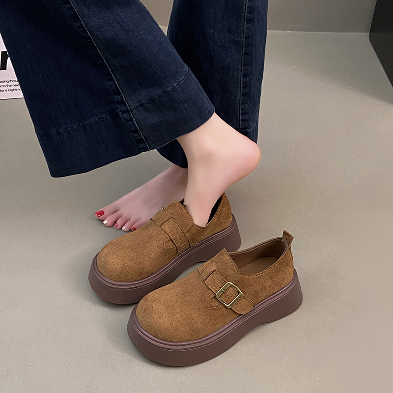 Thick-Soled Height-Increasing Birkenstock Shoes for Women, 2025 Winter New Style, Slip-On Retro Birkenstock Shoes, Casual Loafers