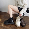 Brown Martin Boots for Women 2025 New British Style Thick-Soled Height-Increasing Retro Fashion Winter Casual Sock Boots for Women