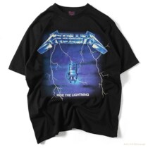 metallica t-shirt metal rock band ACDC t-shirt short men