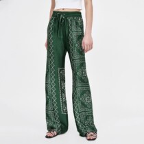Womens new summer print wide tube pants elasticities wide