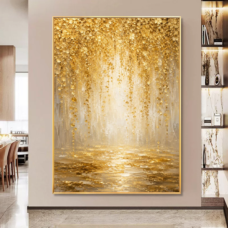 Dafen Hand-Painted Oil Painting Abstract Galaxy Golden Stream Entrance Decoration Painting High-End Living Room Sofa Background Wall Light Luxury Hanging Painting Dafen Hand-Painted Oil Painting Abstract Galaxy Golden Stream Entrance Decoration Painting High-End Living Room Sofa Background Wall Light Luxury Hanging Painting