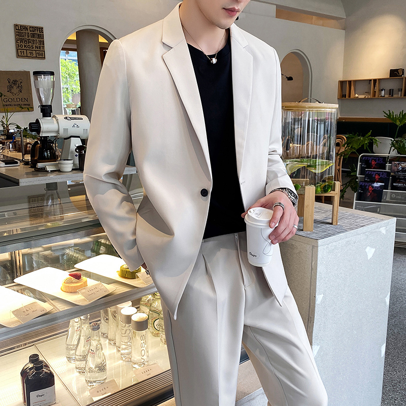 Casual Men Suits Suit Spring Autumn Season Easy Yinglun Wind rice white yuppie handsome, Korean style Western-style suit jacket man