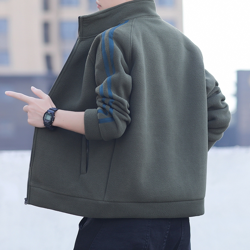 Polar Fleece Jacket Men's Jacket Spring and Autumn 2026 New Outdoor Sports Sweatshirt Casual Large Size Thickened Fleece Jacket