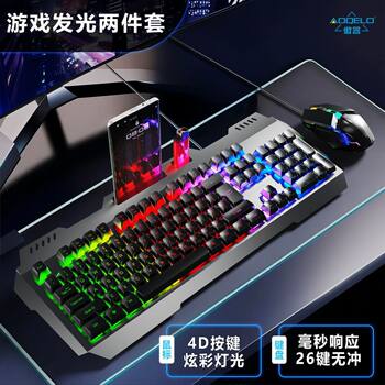 Character-Luminous Mechanical Feel Wired Keyboard Laptop Desktop E-Sports Gaming High-Value Keyboard and Mouse Set