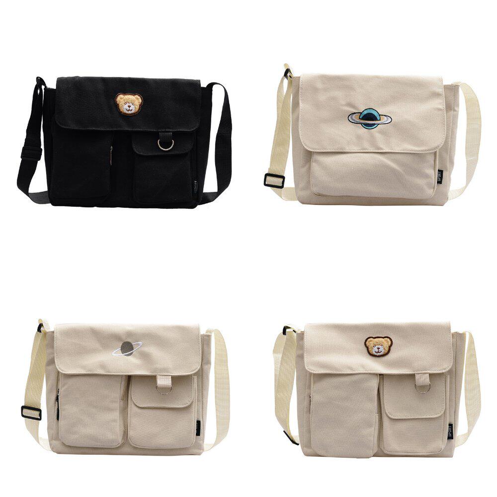 New 2022 students class care special bag sails bag wrapping single shoulder inclined satchel women's Korean edition Little Bear Large capacity