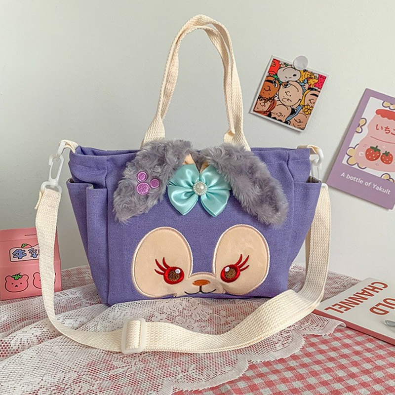 Cross-body bag new girl cartoon 2022 shoulder bag student handbag bunny girl cute canvas tote bag