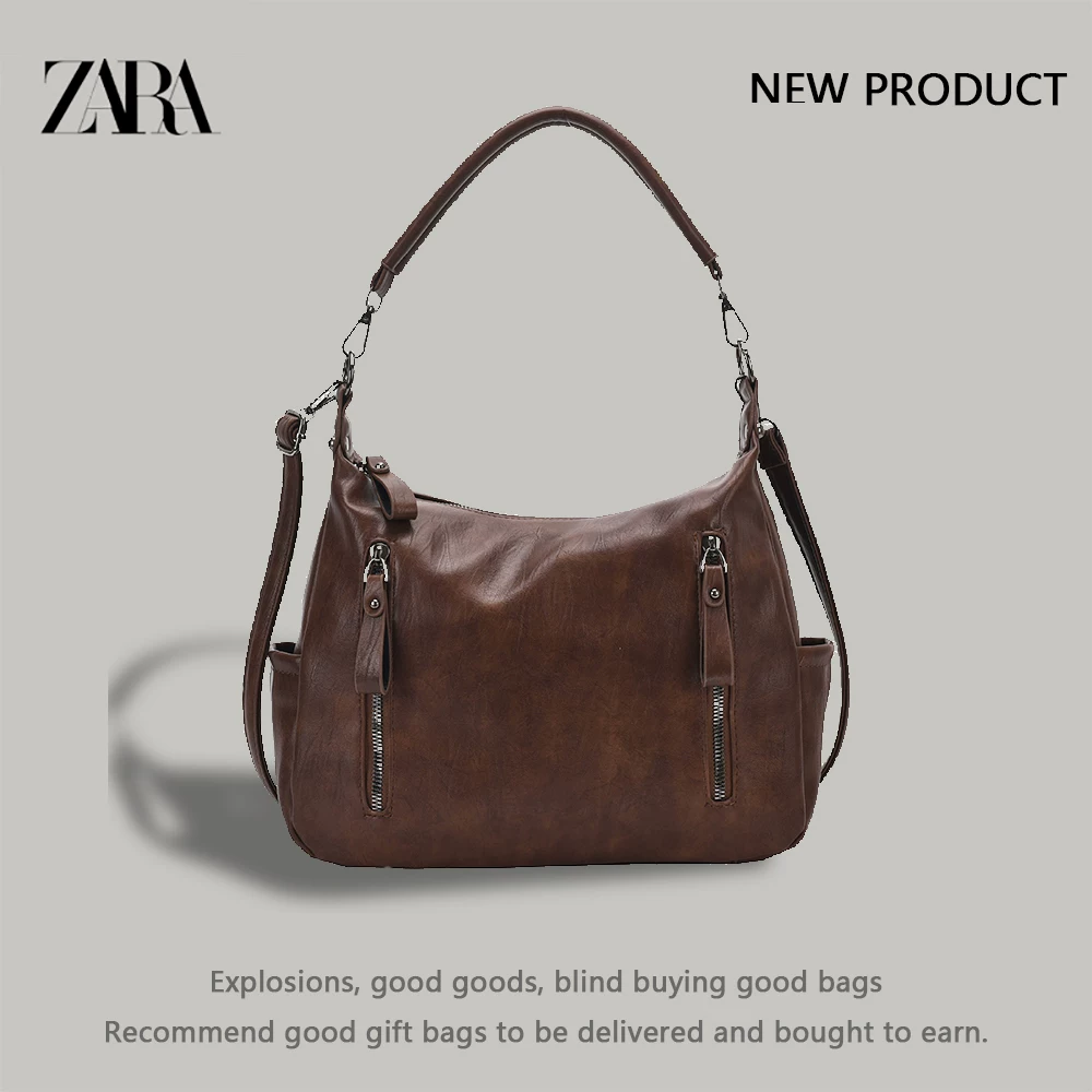 Zara, подлинно вместительная подмышечная сумка, маленький дизайн сумки через плечо, класса люкс, западный стиль