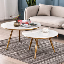 Nordic marble round tea table combination minimalist modern creativity small round table small family room light and luxurious tea table