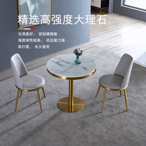 Nordic minimalist marble talks table and chairs Combined light extravaganza Reception Guests Table Balcony Leisure small round table