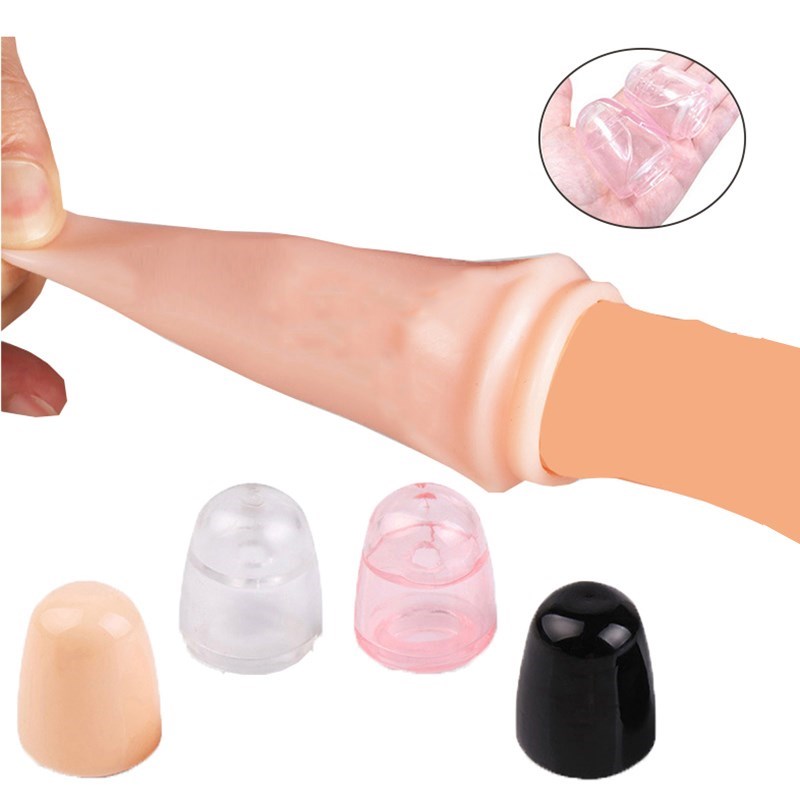 2PCS Reusable Glans Condom Penis Sleeve Foreskin Ring Sex To