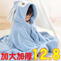 Childrens cloak bath towels thickened with increased pure cotton newborn baby bath towels with cap bath can wear a cloak