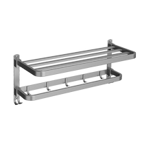 TOZ gun gray 304 stainless steel towel rack bathroom punch-free towel rack bathroom storage wall hanging foldable