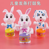 (Buy one get one free)Net red clockwork drum Rabbit toy Winding Childrens drum cartoon animal educational toys