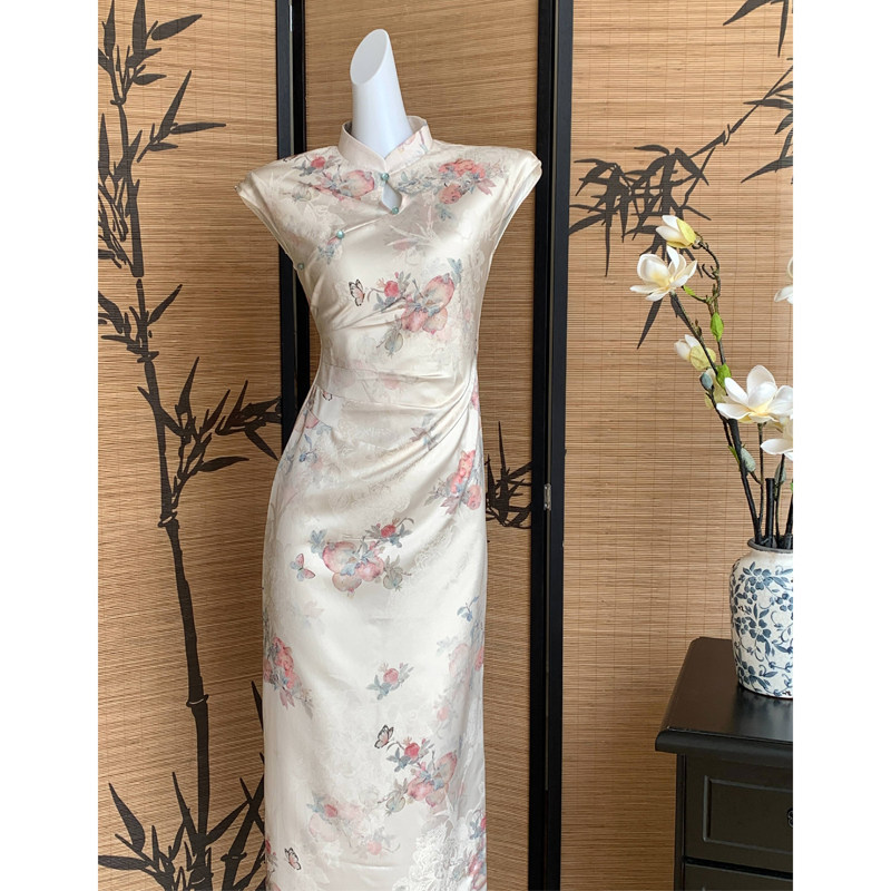 【夏蓮宇】新中国風改良チャイナドレス、少女向けレトロ中国風ドレス、スリムフィット、夏