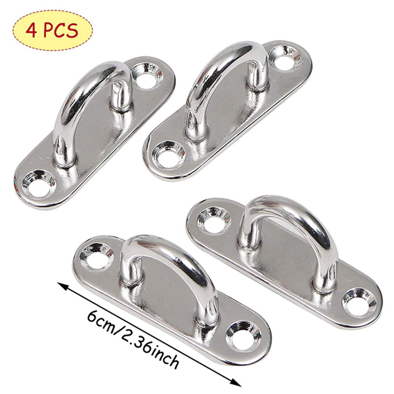 304 stainless steel suspended ceiling hook yoga swing hammock boat rigging deck eye plate ring hook fixed hook U-shaped load-bearing