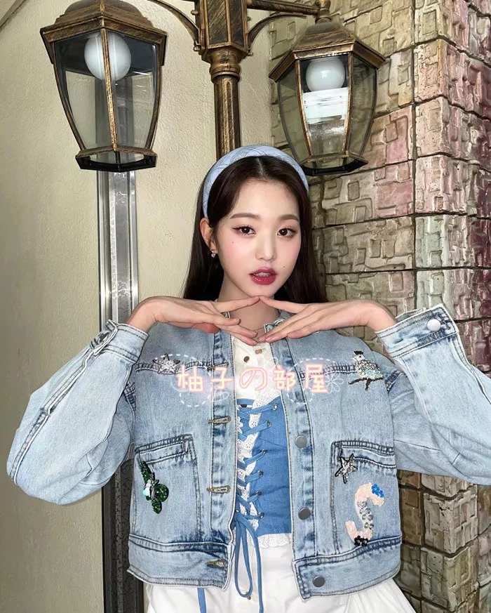 ЮжнаяKorea покупает музыкальный банк Izone Ive WONYOUNG Zhang Yuanying, та же джинсовая куртка