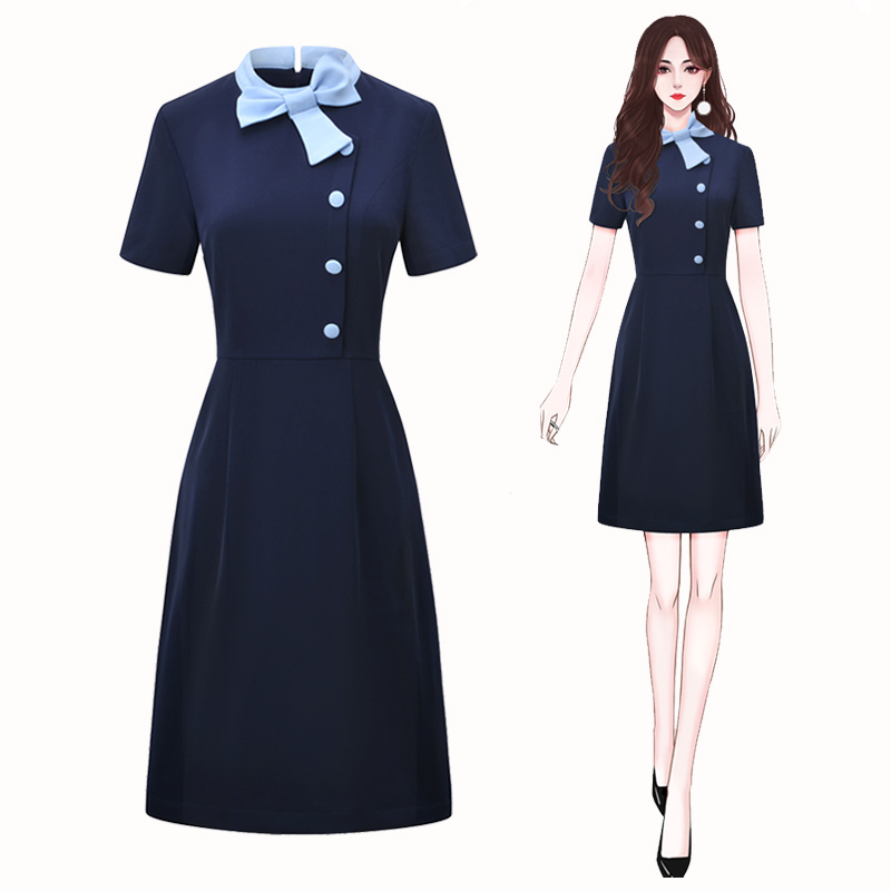 High-End Ladylike Dress for Women, Summer Stewardess Professional Suit Dress, Jewelry Store Workwear, Medical Beauty Work Uniform High-End Ladylike Dress for Women, Summer Stewardess Professional Suit Dress, Jewelry Store Workwear, Medical Beauty Work Uniform
