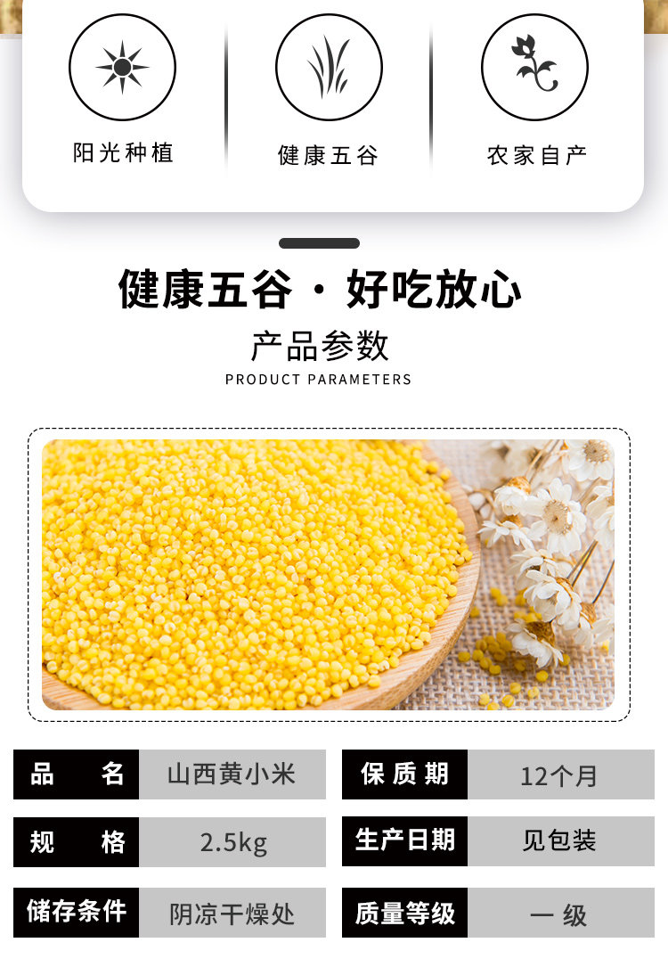 山西沁州一级黄小米 5斤 图2