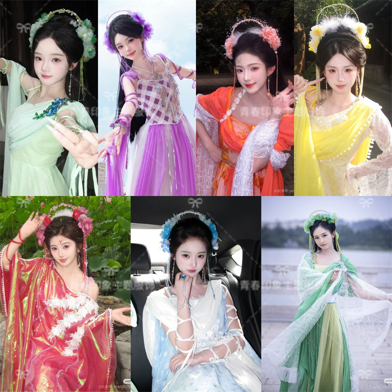 Joyful and Delightful【Seven Fairies】Hanfu Elegant and Fairy-Like Ancient Style Dress with Embroidery and Prints in Multiple Colors, Stunning for Summer Joyful and Delightful【Seven Fairies】Hanfu Elegant and Fairy-Like Ancient Style Dress with Embroidery and Prints in Multiple Colors, Stunning for Summer