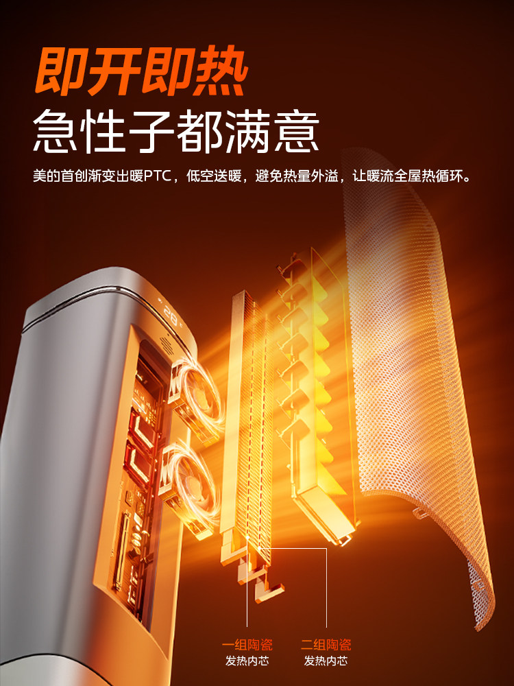 Midea Heater for Home Use, Graphene 2025 New Model, Humidifying, Large Area Electric Heater, Smart Voice Control
